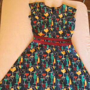 Cocktail Print Party Dress